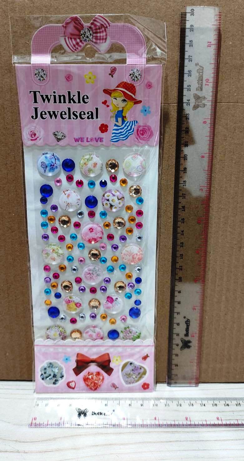 Sticker Stiker Tempel Manik Blink Kilat Kilap Metalik Kristal Crsytal