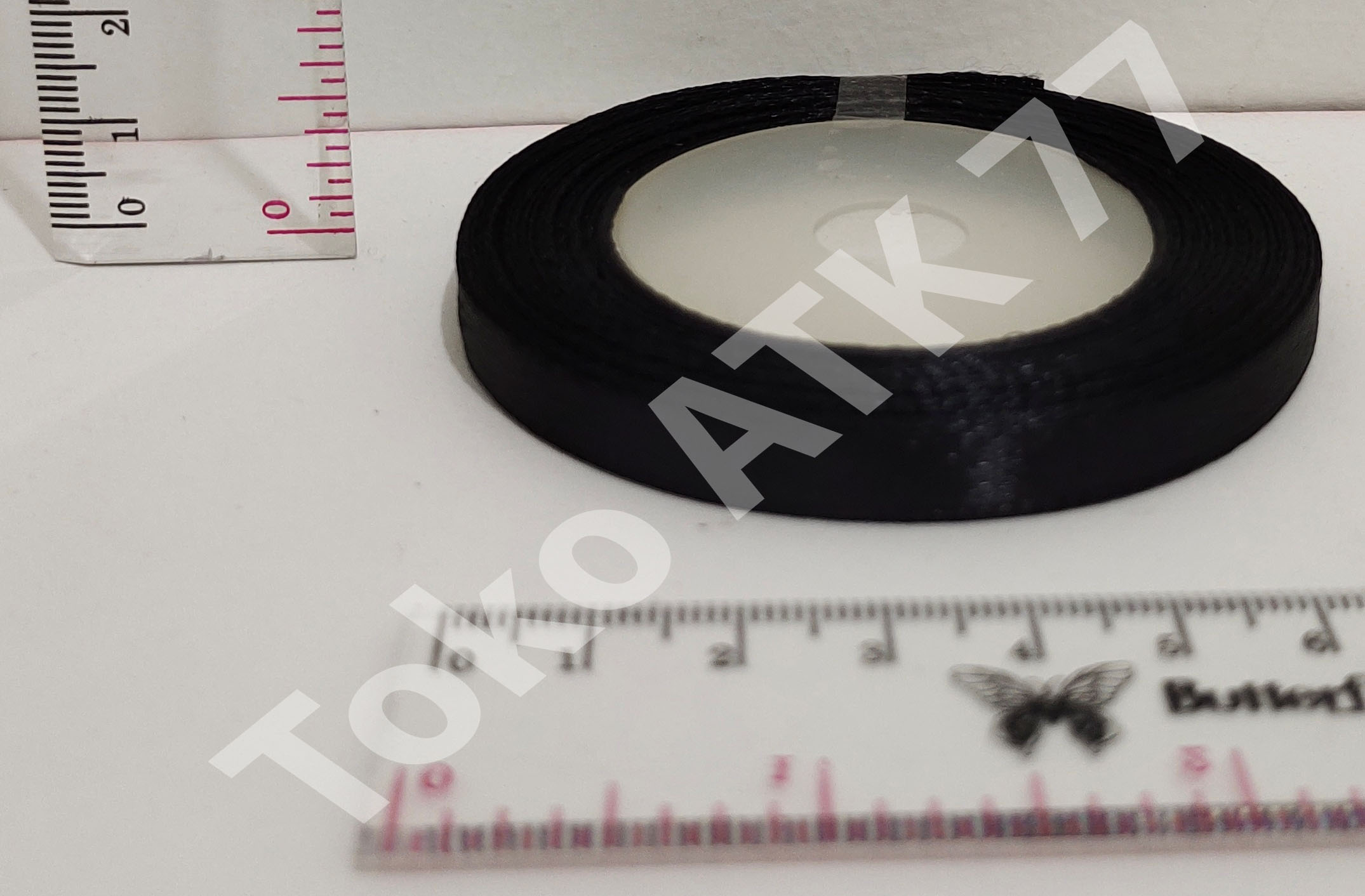 Pita Kado Kain Satin 0.25" 0,25" 1/4" Hitam READY STOCK