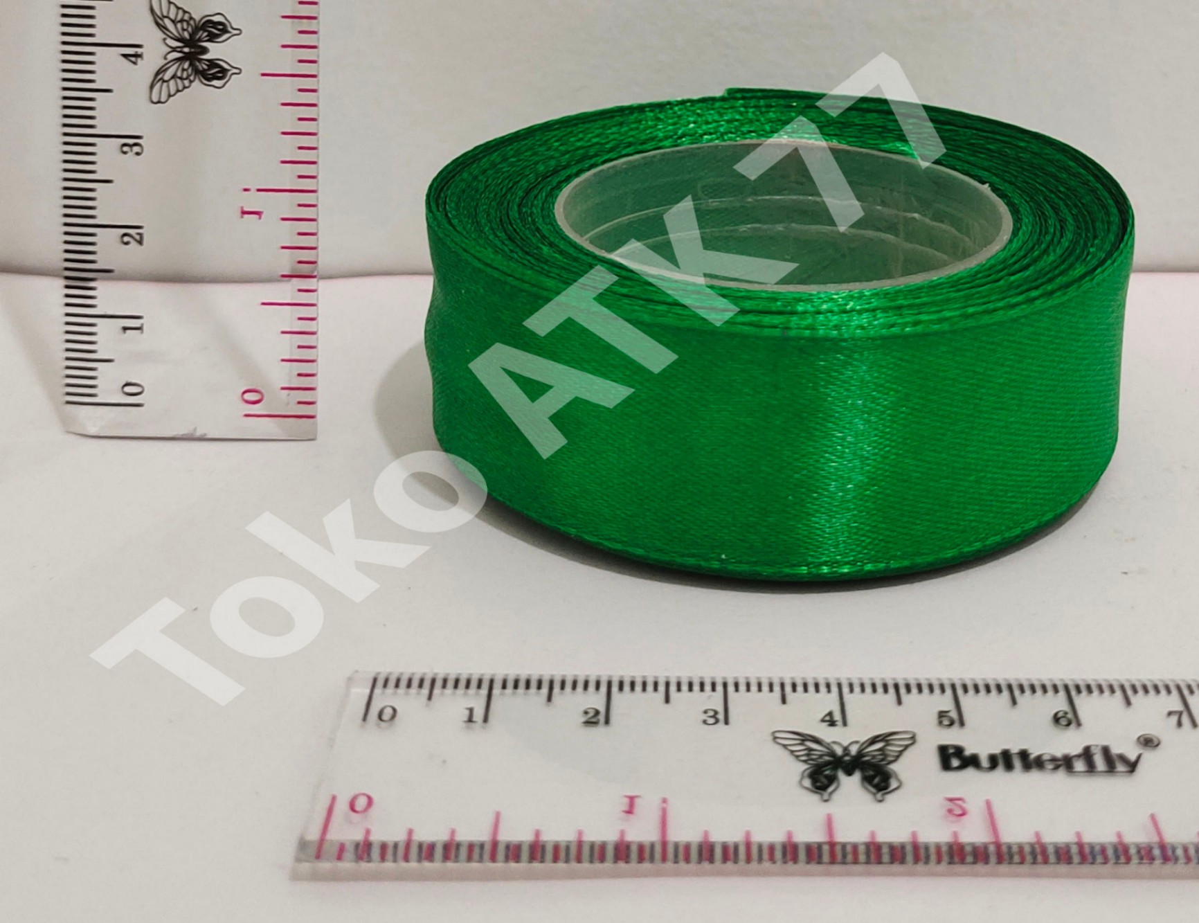 Pita Kado Kain Satin 1" 1 " Satu Inch Hijau Tua READY STOCK