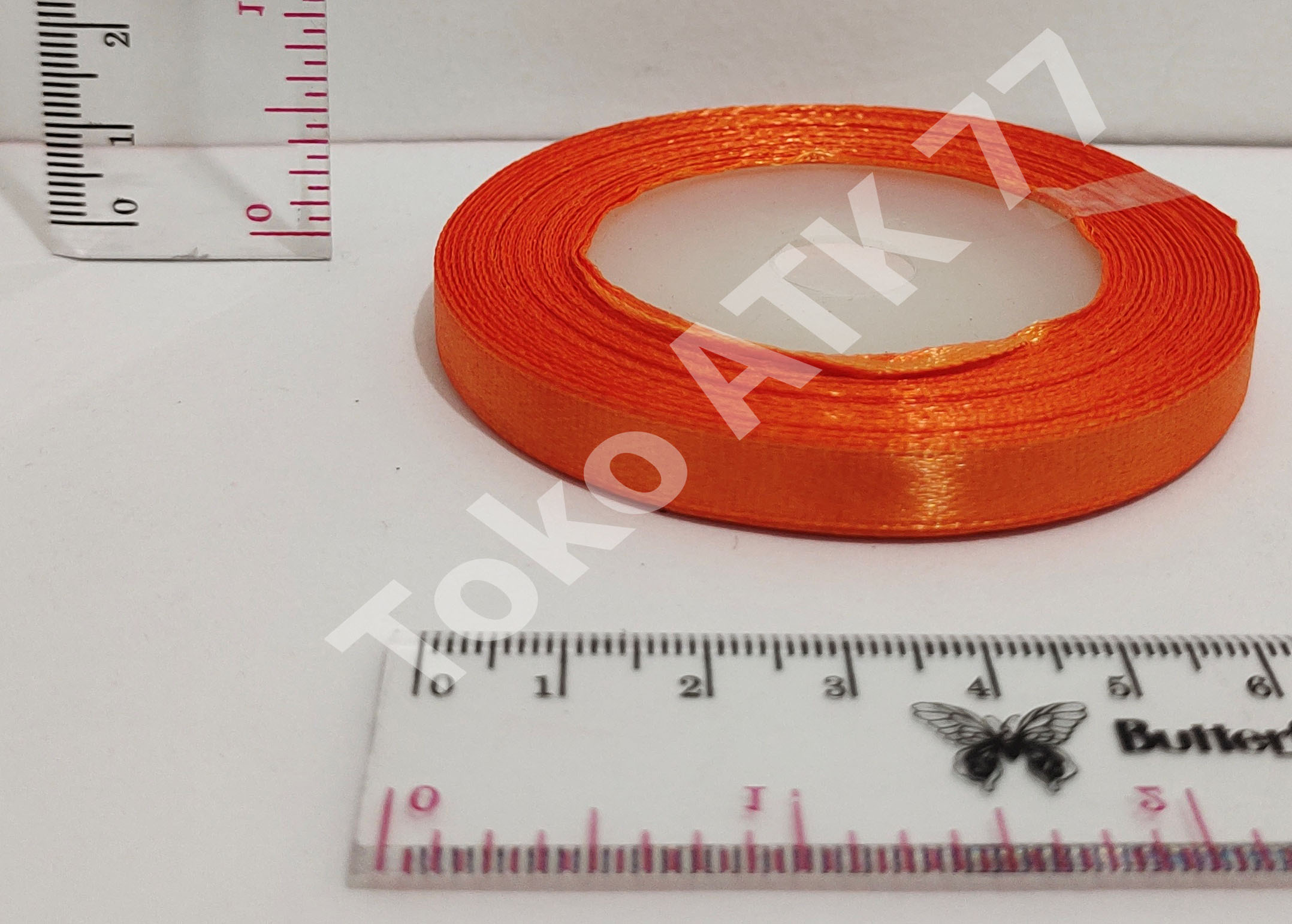 Pita Kado Kain Satin 0.25" 0,25" 1/4" Orange Oranye Jingga READY STOCK