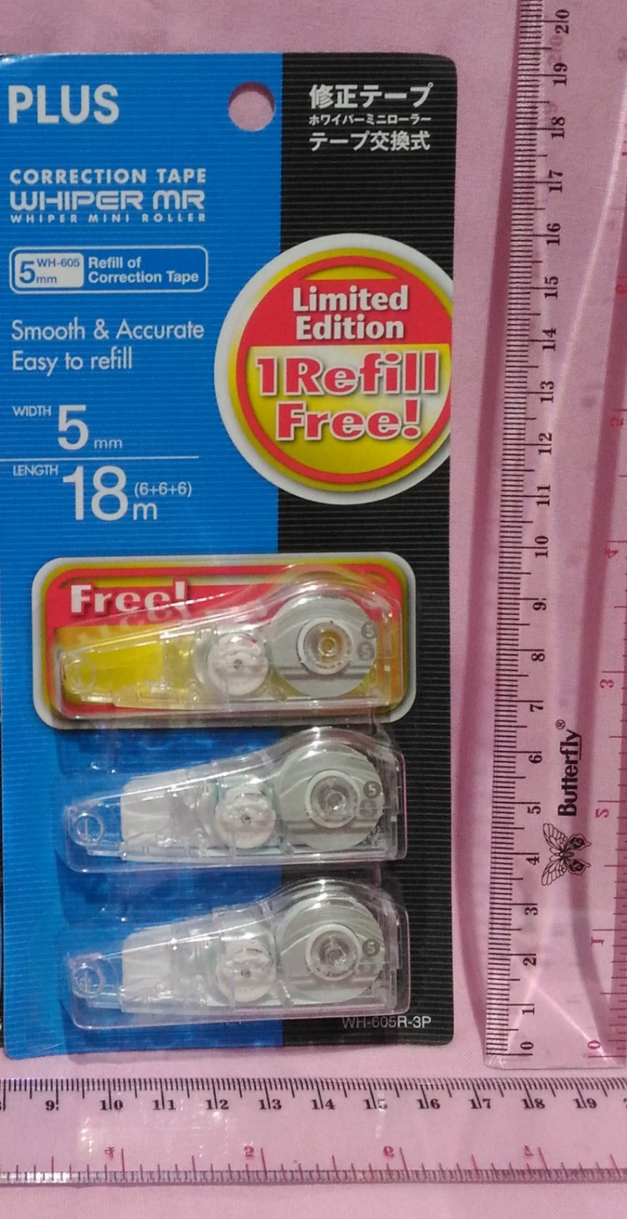 Refil Refill isi Tipe X Kertas Correction Tape Whiper Plus 605