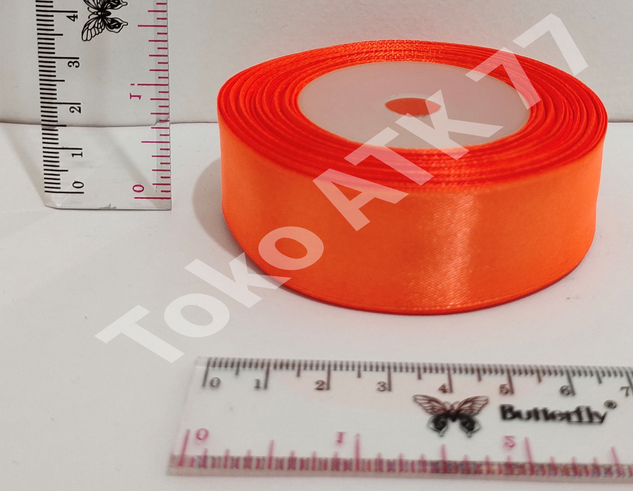 Pita Kado Kain Satin 1" 1 " Satu Inch Orange Oranye Jingga READY STOCK