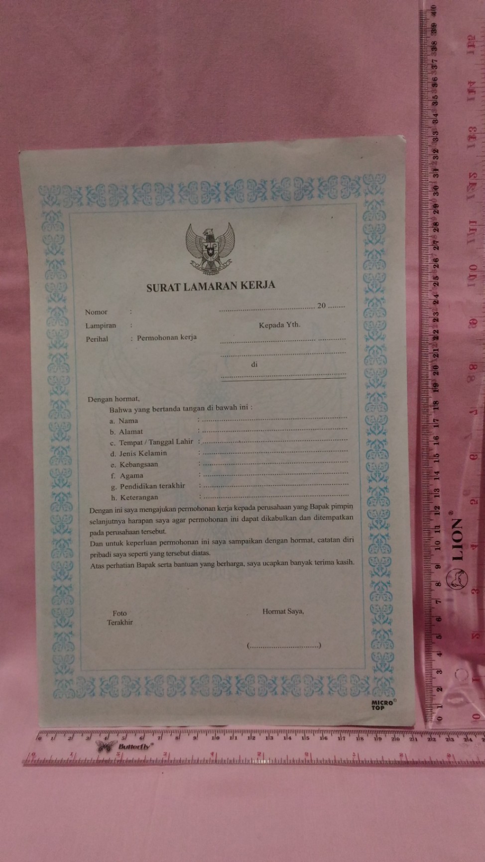 Surat Lamaran Kerja 20 lembar READY STOCK