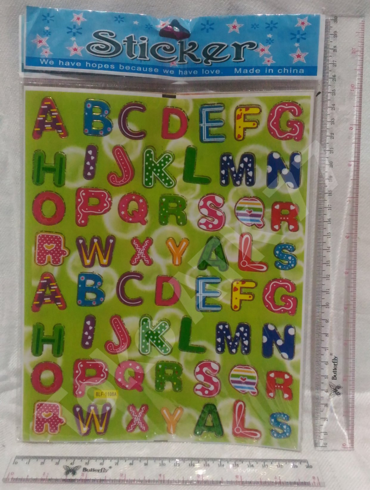 Sticker Stiker Tempelan Laser Huruf ABC A B C READY STOCK