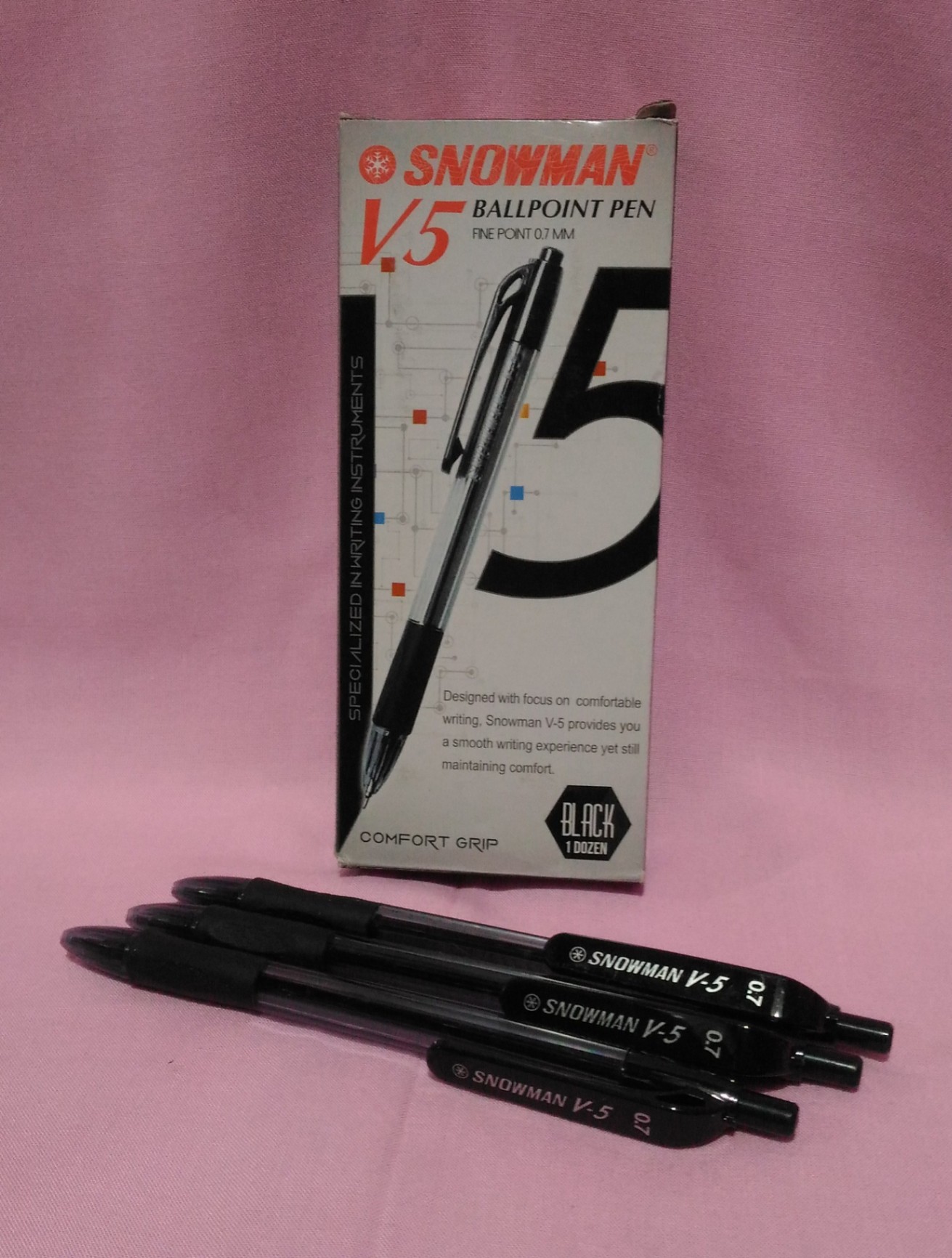 Pen Snowman V5 V 5 V-5 Hitam Model Cetek 1pcs READY STOCK