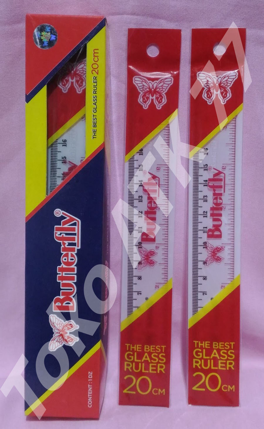 Penggaris Mistar Butterfly 20cm 20 cm 1lusin 12pcs READY STOCK
