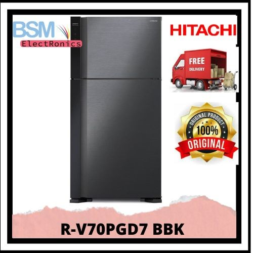 Kulkas Hitachi R-V70PGD7 BBK 550 L 2 Door RV70PGD7