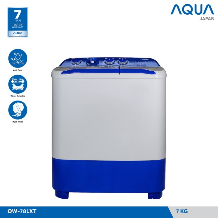 AQUA Mesin Cuci 2 Tabung kapasitas 7 Kg QW-781XT