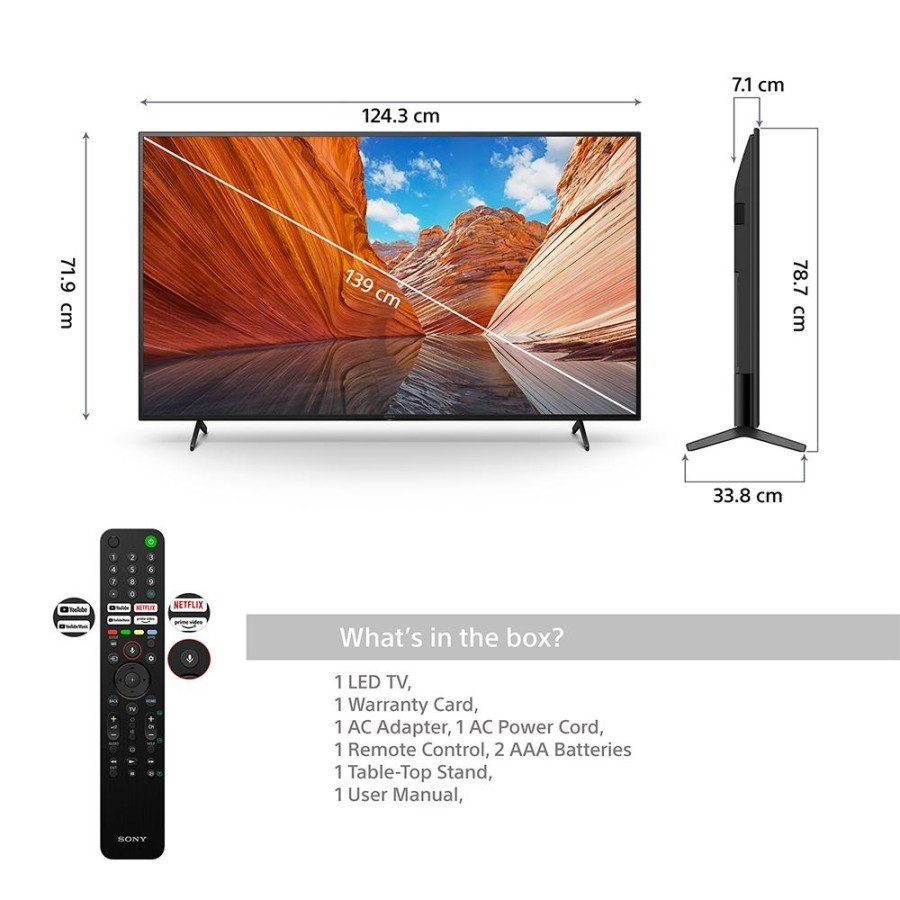 Sony Bravia KD-65X80J 65 Inch UHD 4K HDR Smart Google Android LED TV