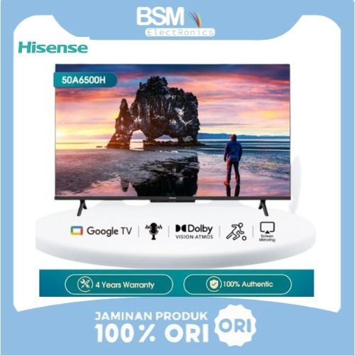 Hisense 50 inch 4K UHD Google TV-Hands Free Voice Control - 50A6500H