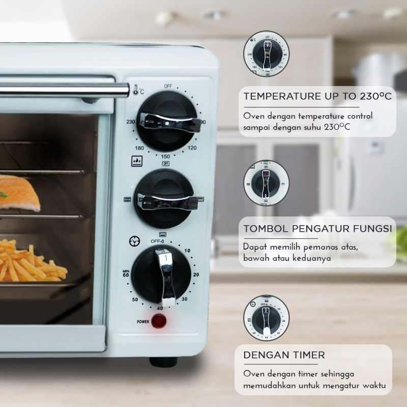 SEKAI Oven Listrik 19 Liter OV190 Electric Oven Low Watt OV-190