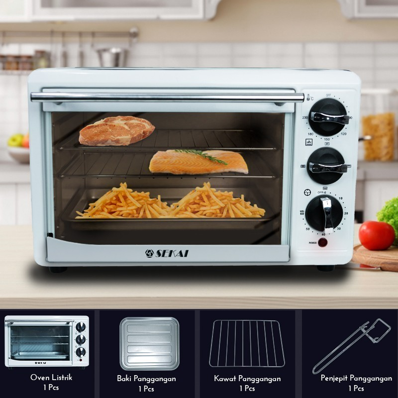 SEKAI Oven Listrik 19 Liter OV190 Electric Oven Low Watt OV-190