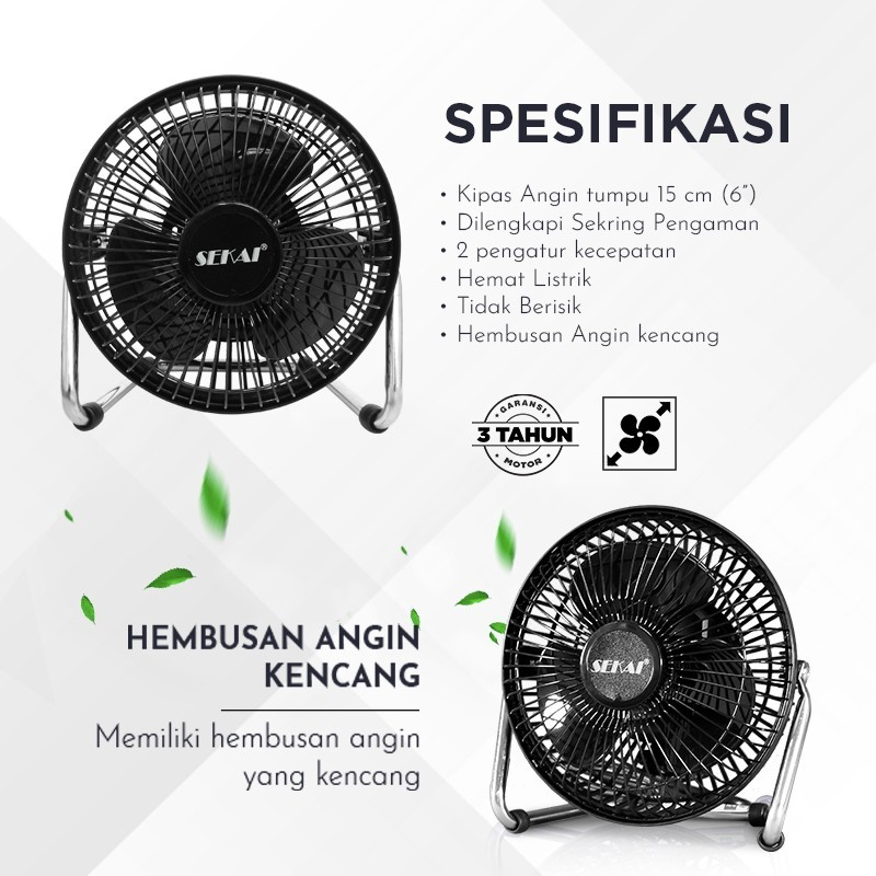 SEKAI KIPAS ANGIN MEJA 6INCH HDO 615-S