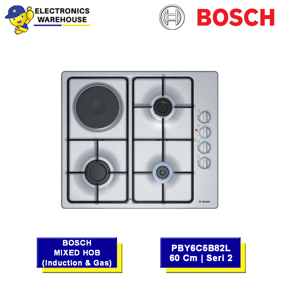 Bosch PBY6C5B82L Mixed Hob / Kompor Induksi dan Gas Seri 2 | 60 cm