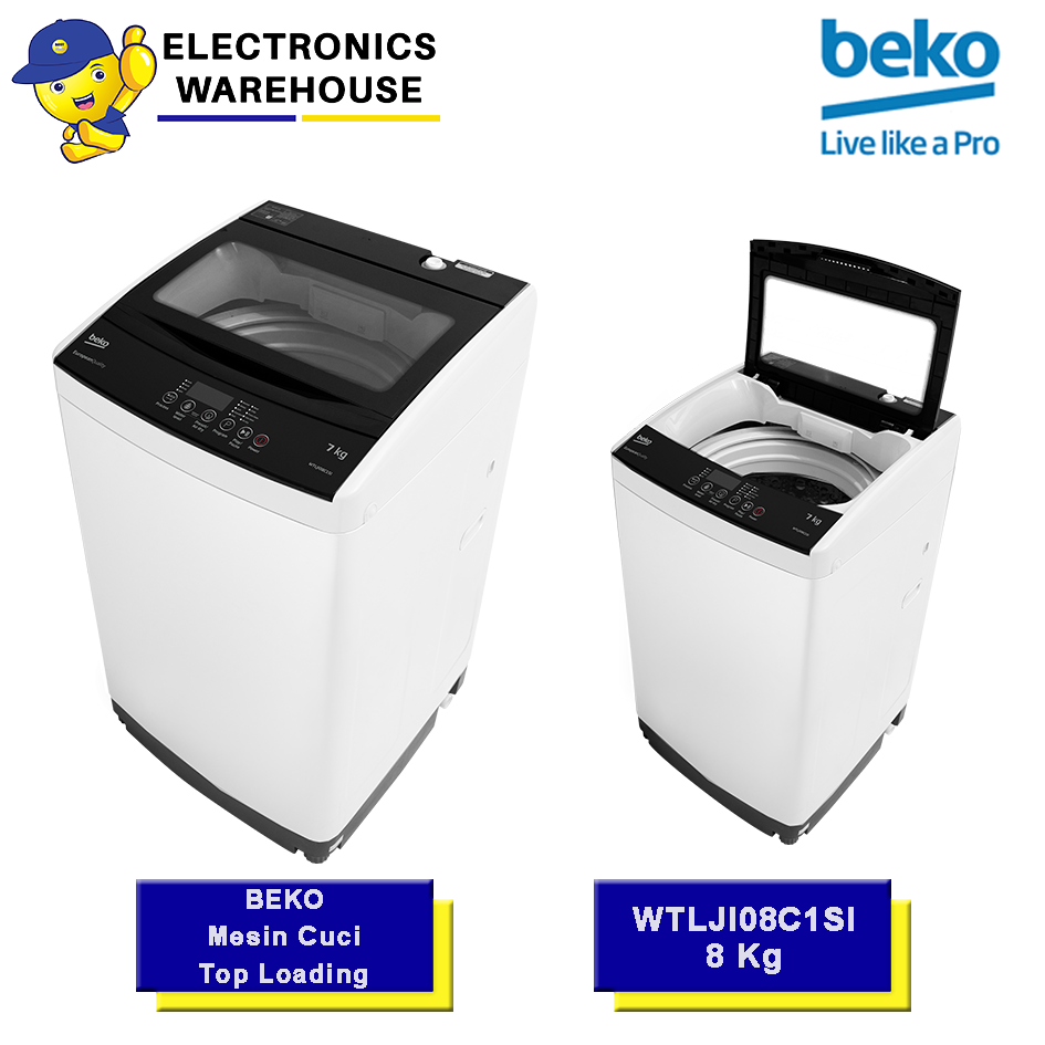 Beko WTLJI08C1SI Mesin Cuci Top Loading 1 Tabung