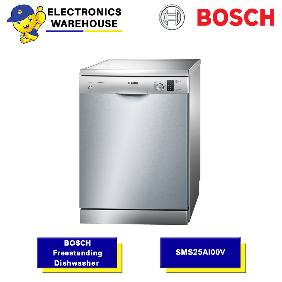 Bosch Free-standing Dishwasher 60cm SMS25AI00V Seri 2 Silver Inox