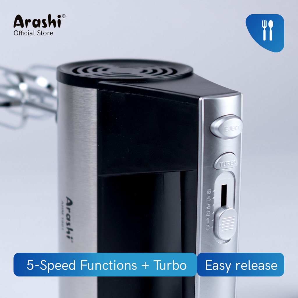 Arashi Hand Mixer AHM 1901/190Watt/2 pengocok/5 pilihan kecepatan