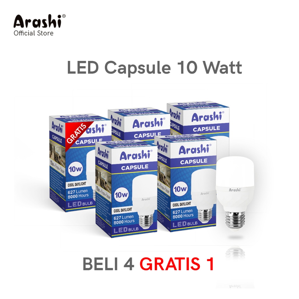 Arashi Lampu LED Capsule 10 watt CDL 5pcs - Putih