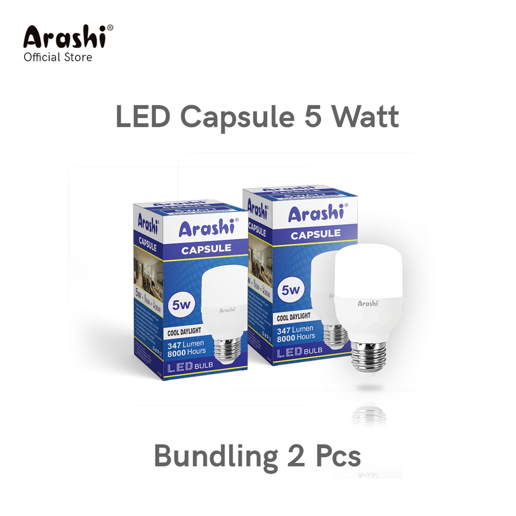 Arashi Lampu LED Capsule 5 watt CDL 2pcs - Putih