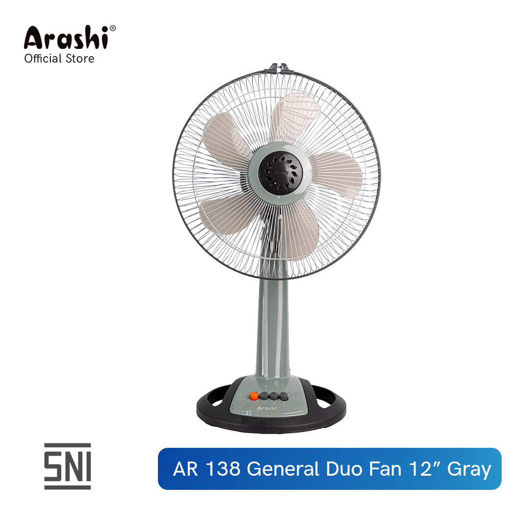 Arashi Kipas Angin Meja & Dinding General Duo Fan 12" Gray