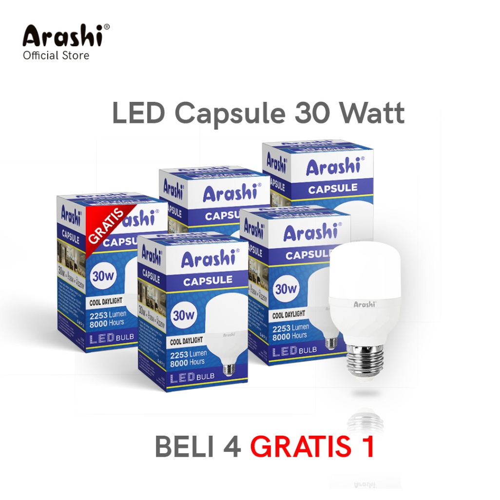 Arashi Lampu LED Capsule 30 watt CDL 5pcs - Putih