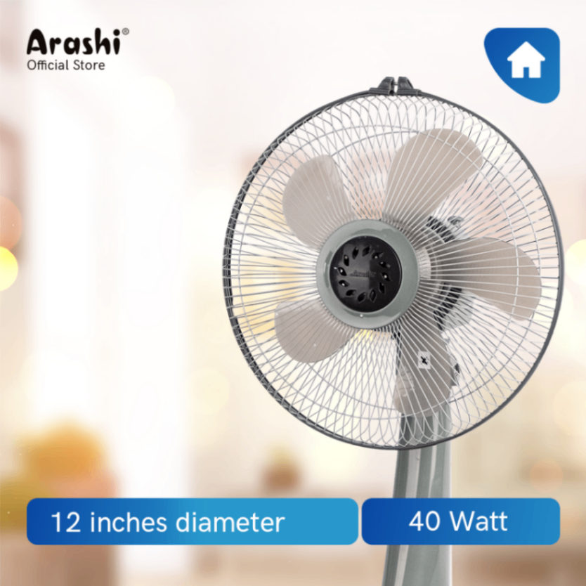 Arashi Kipas Angin Meja & Dinding General Duo Fan 12" Gray