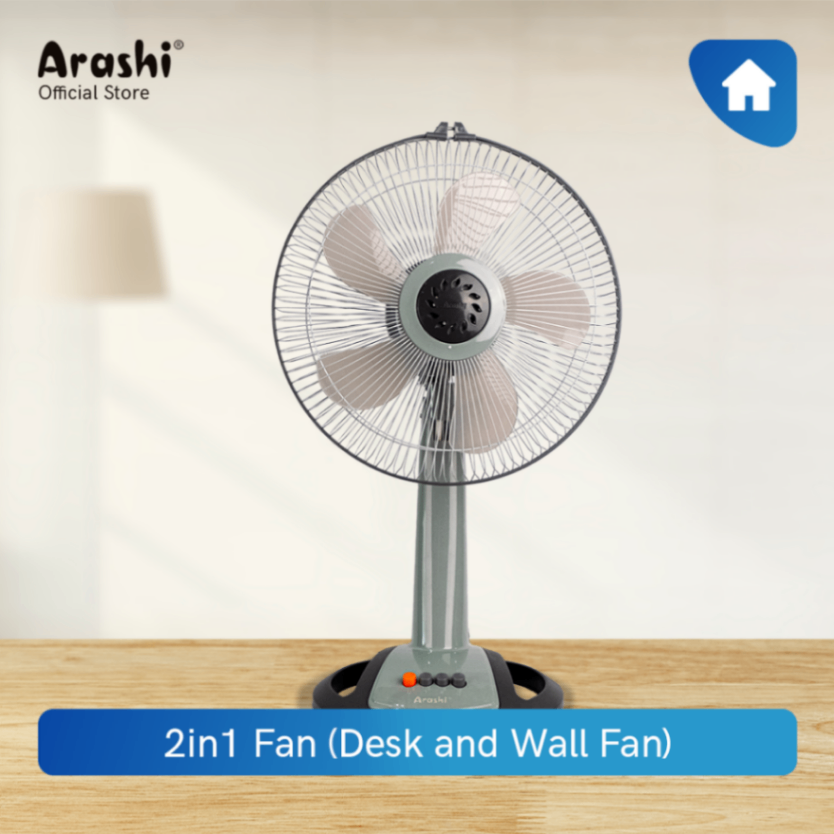 Arashi Kipas Angin Meja & Dinding General Duo Fan 12" Gray