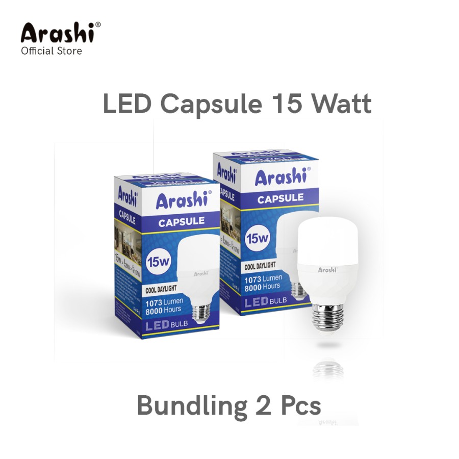 Arashi Lampu LED Capsule 15 watt CDL 2pcs - Putih