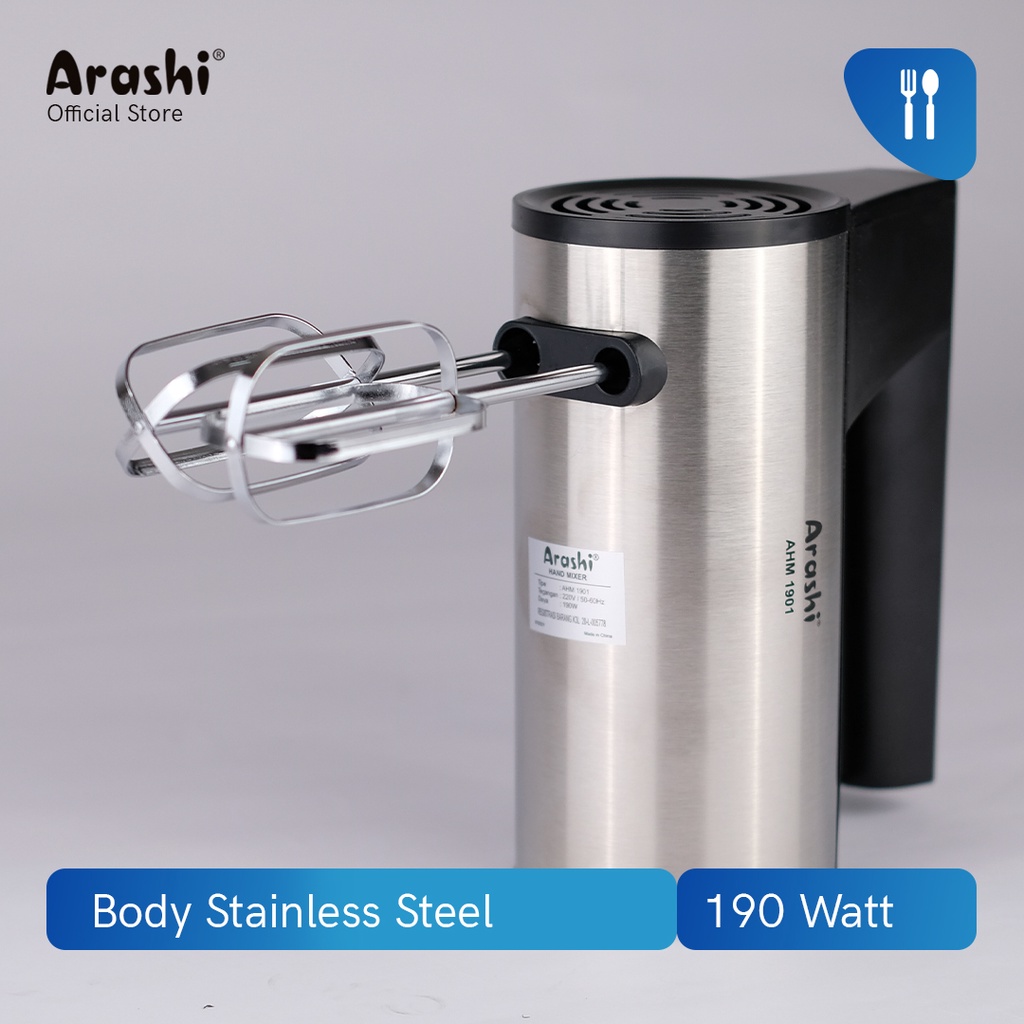 Arashi Hand Mixer AHM 1901/190Watt/2 pengocok/5 pilihan kecepatan