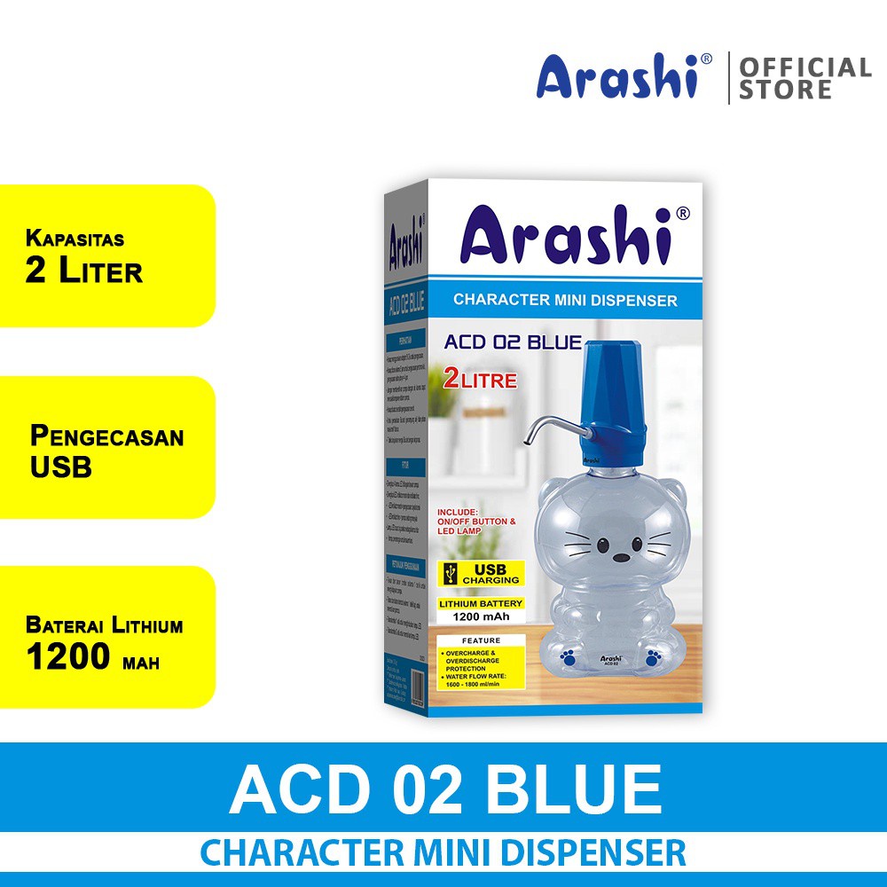 Arashi ACD 02 Mini Dispenser Karakter Portable / Galon Air Kecil 2L