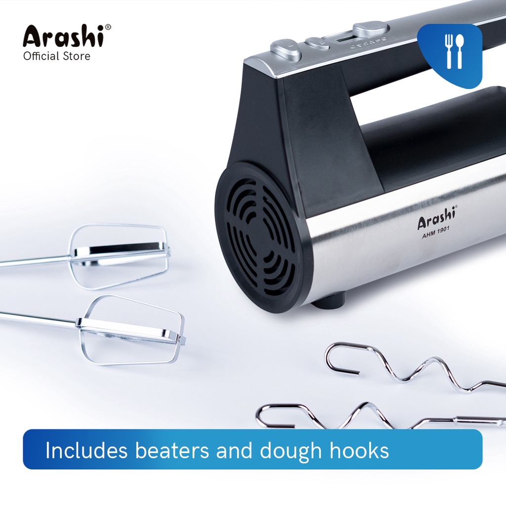 Arashi Hand Mixer AHM 1901/190Watt/2 pengocok/5 pilihan kecepatan