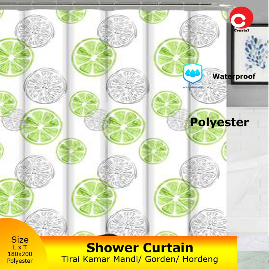 Polyester Tirai Kamar Mandi Motif Bubble Ungu Gorden Shower Curtain