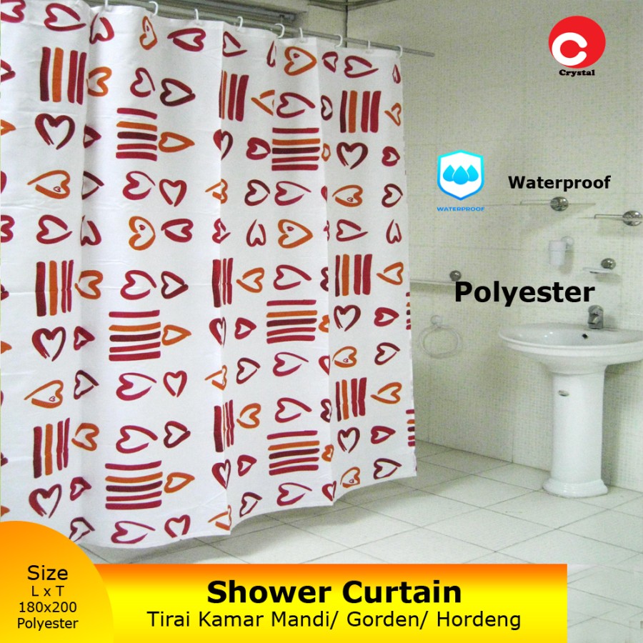 Crystal Polyester Tirai Kamar Mandi New Lovely Gordyn Shower Curtain