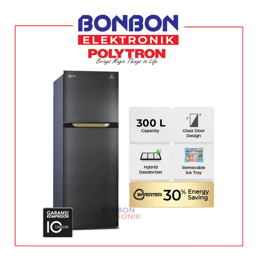 Polytron Kulkas 2 Pintu 300L PRM-431GH / PRM431GH New Belleza