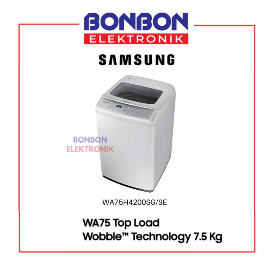 Samsung Mesin Cuci 1 Tabung 7.5KG WA75H4200SG / WA75H4200 Magic Filter