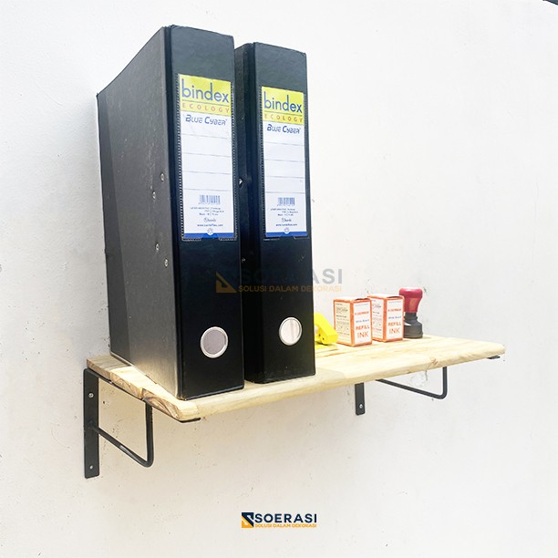 DICO rak dinding buku sepatu vintage lebar luas kokoh besi dan kayu