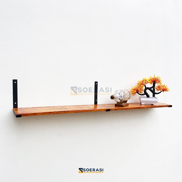 Rak Gantung 1M besi kayu simple minimalis ringkas serbaguna