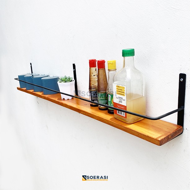 Rak dinding 1M Ala Jepang Simple Minimalis Vintage Kuno Retro Murah