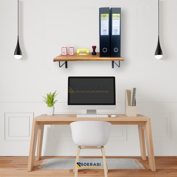 DICO rak dinding buku sepatu vintage lebar luas kokoh besi dan kayu