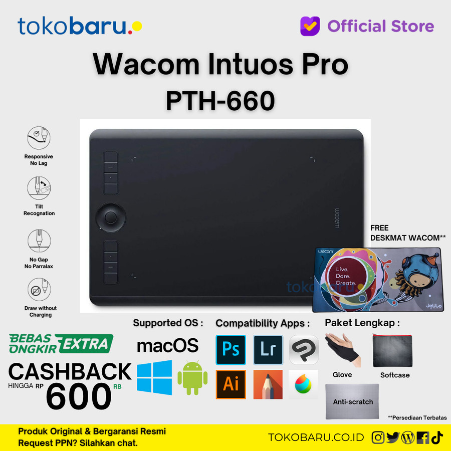 CHRISTMAS SALE ! WACOM PTH-660/K0-CX Creative Pro Medium