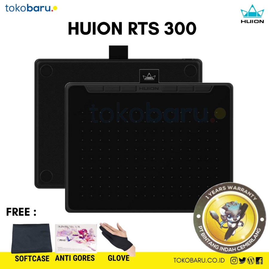 Huion RTS 300 Pen Tablet Small Garansi Resmi 1 Tahun Penganti H640P
