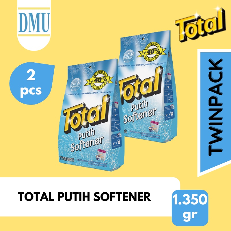 [TWINPACK] Sabun Detergent Bubuk Total Putih Softener 1.350 gr