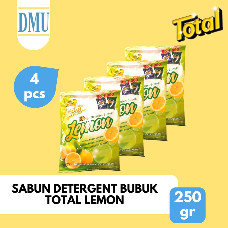 Sabun Detergent Bubuk Total Lemon 250gr - 4 Pcs