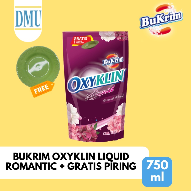 Sabun Detergent Cair BuKrim Oxyklin Violet 750ml + Gratis Piring Keramik