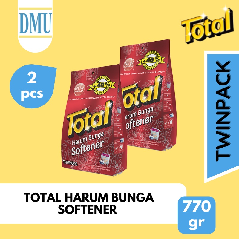 [TWINPACK] Sabun Detergent Bubuk Total Harum Bunga Softener 770gr