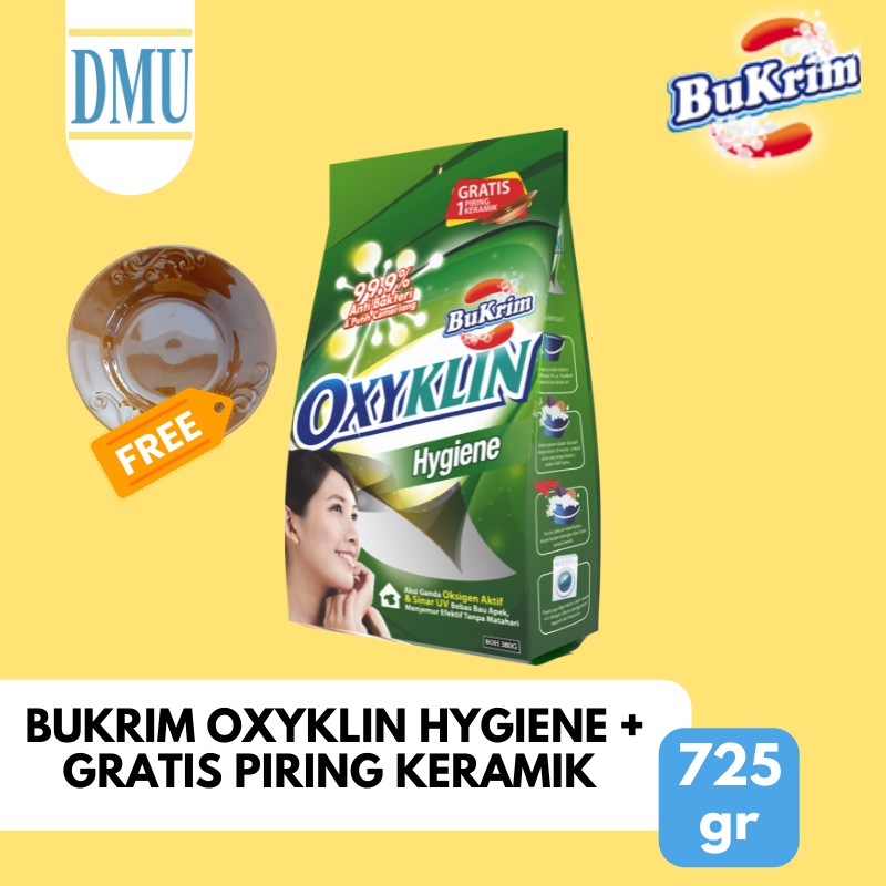 Sabun Detergent Bubuk BuKrim Oxyklin Hygiene 725gr+ Gratis Piring