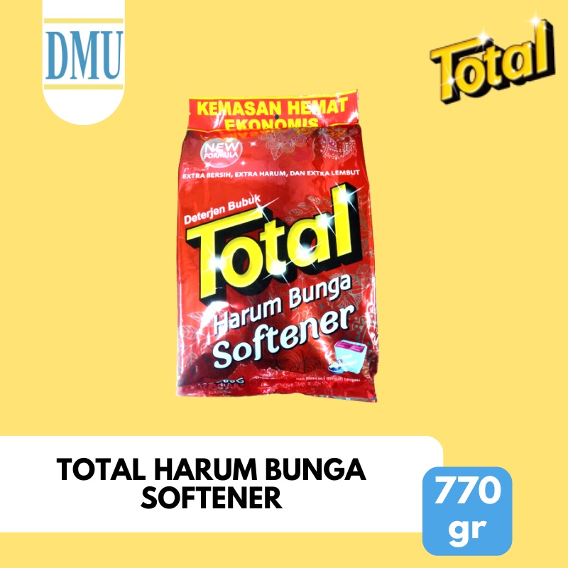 Sabun Detergent Bubuk Total Harum Bunga Softener 770 gr