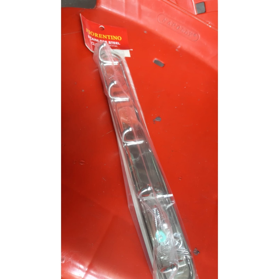GANTUNGAN CANTOLAN KAPSTOK BAJU HANDUK CELANA TAS SERBAGUNA STAINLESS STEEL 5 KAIT/TOWEL BAR STAINLESS
