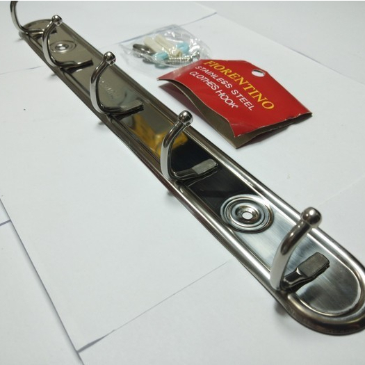 GANTUNGAN CANTOLAN KAPSTOK BAJU HANDUK CELANA TAS SERBAGUNA STAINLESS STEEL 5 KAIT/TOWEL BAR STAINLESS