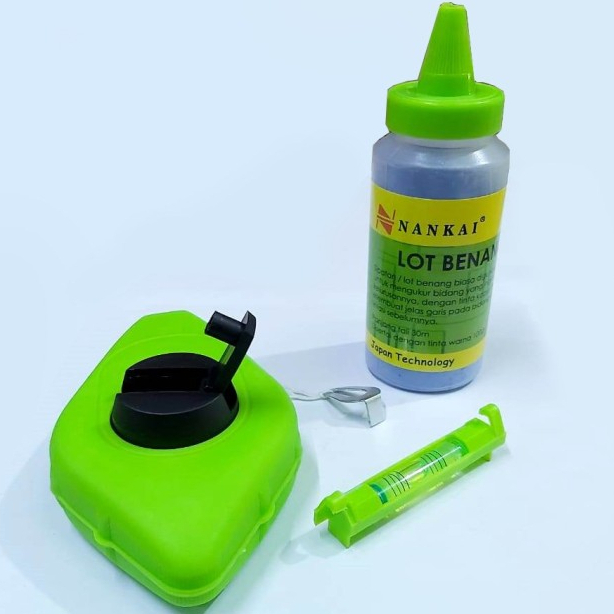Benang Sipatan Ukur Tukang Set/ benang tukang set/Chalk line reel with chalk/ Sipatan Tinta BERKUALITAS